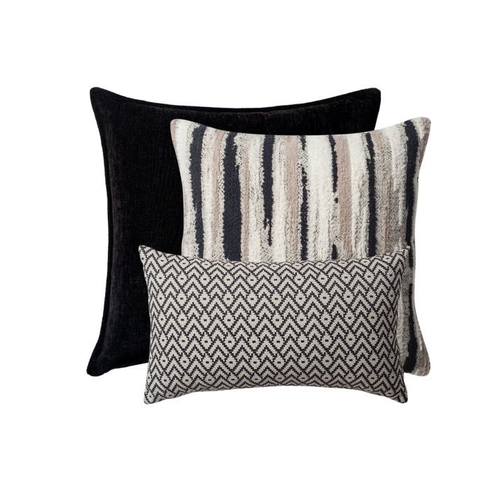 Strata Square- Black, Beige and White