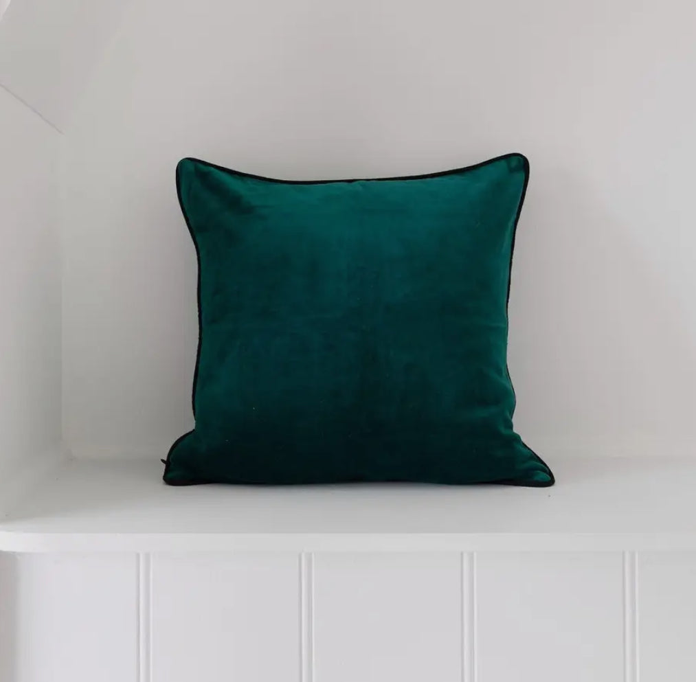 Cotton Velvet Throw Pillow-Forest