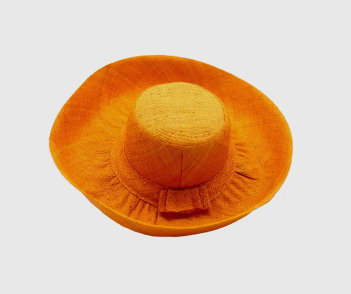 Wide Brim Packable Straw Hat with 5" Brim-Saffron