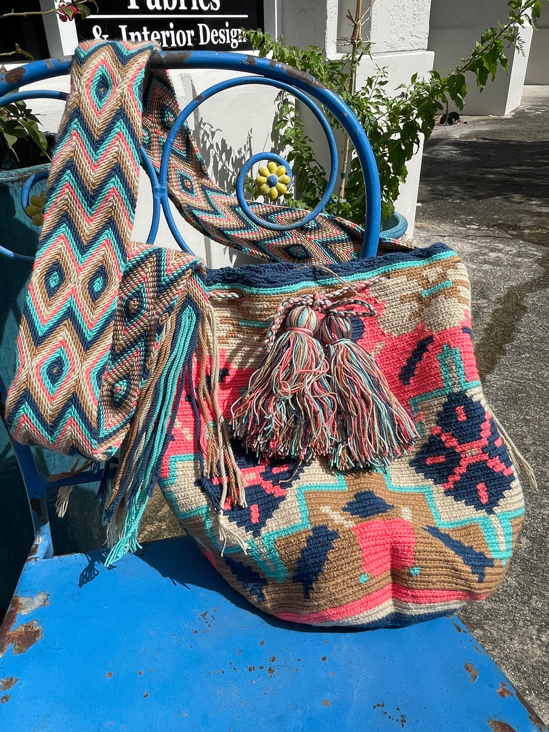 Hand Knitted Wayuu tote bag/purse