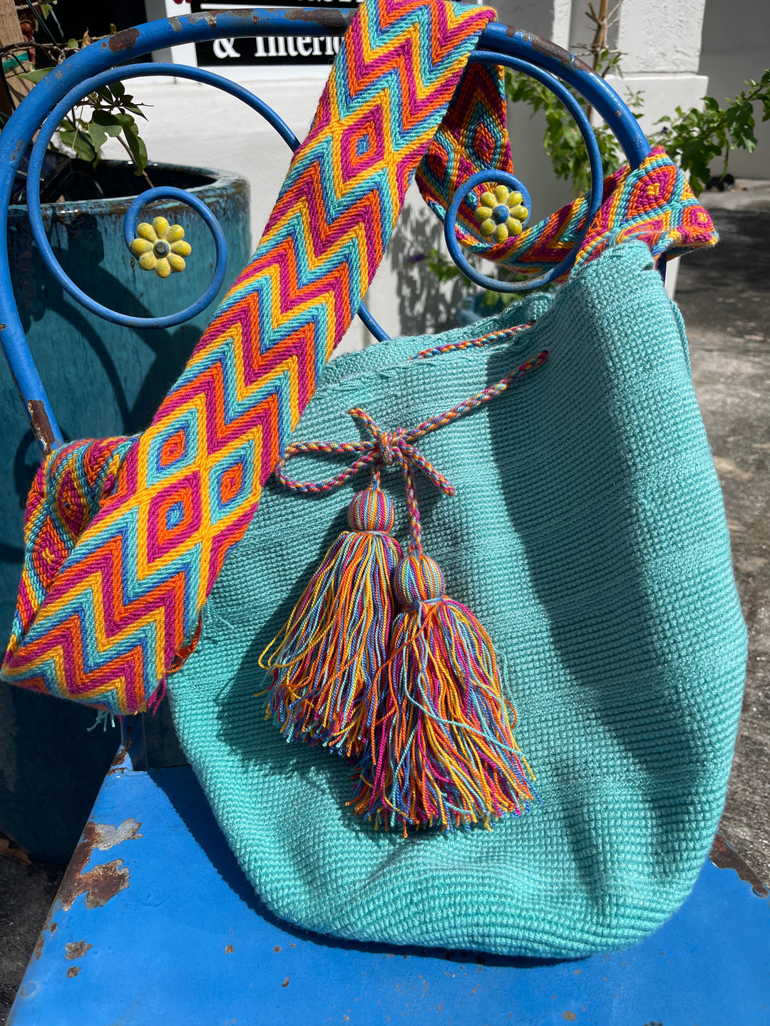 Hand Knitted Wayuu tote bag/purse