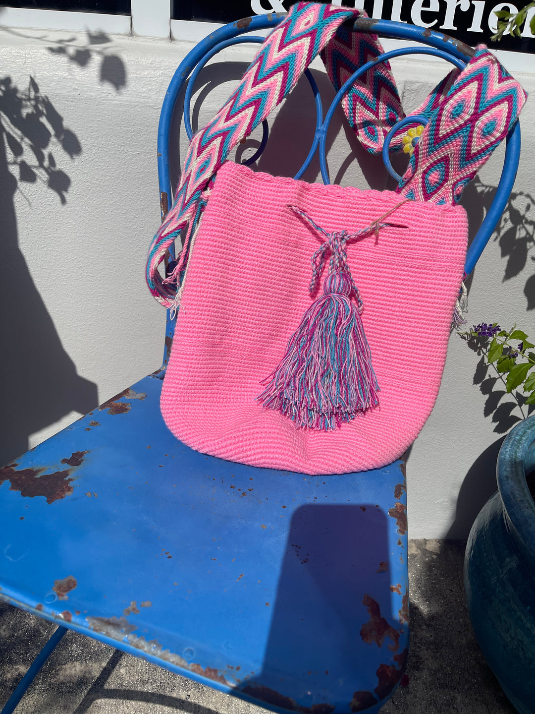 Hand Knitted Wayuu tote bag/purse