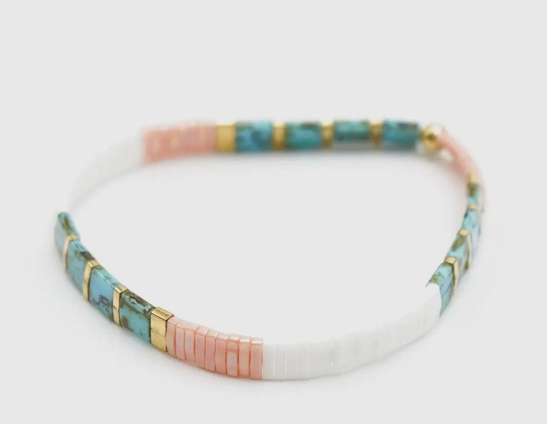 Tile Bead Bracelet-Pastel