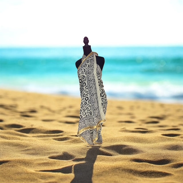 Sarong/Pareo-Animal print black and white