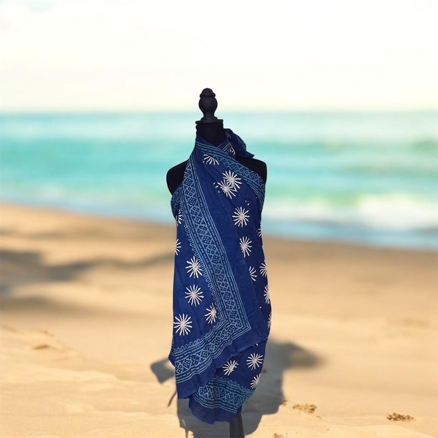 Sarong/Pareo-Navy blue starburst