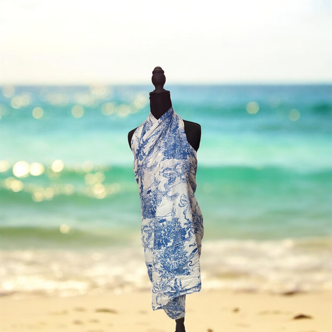 Sarong/Pareo-Blue and White toile