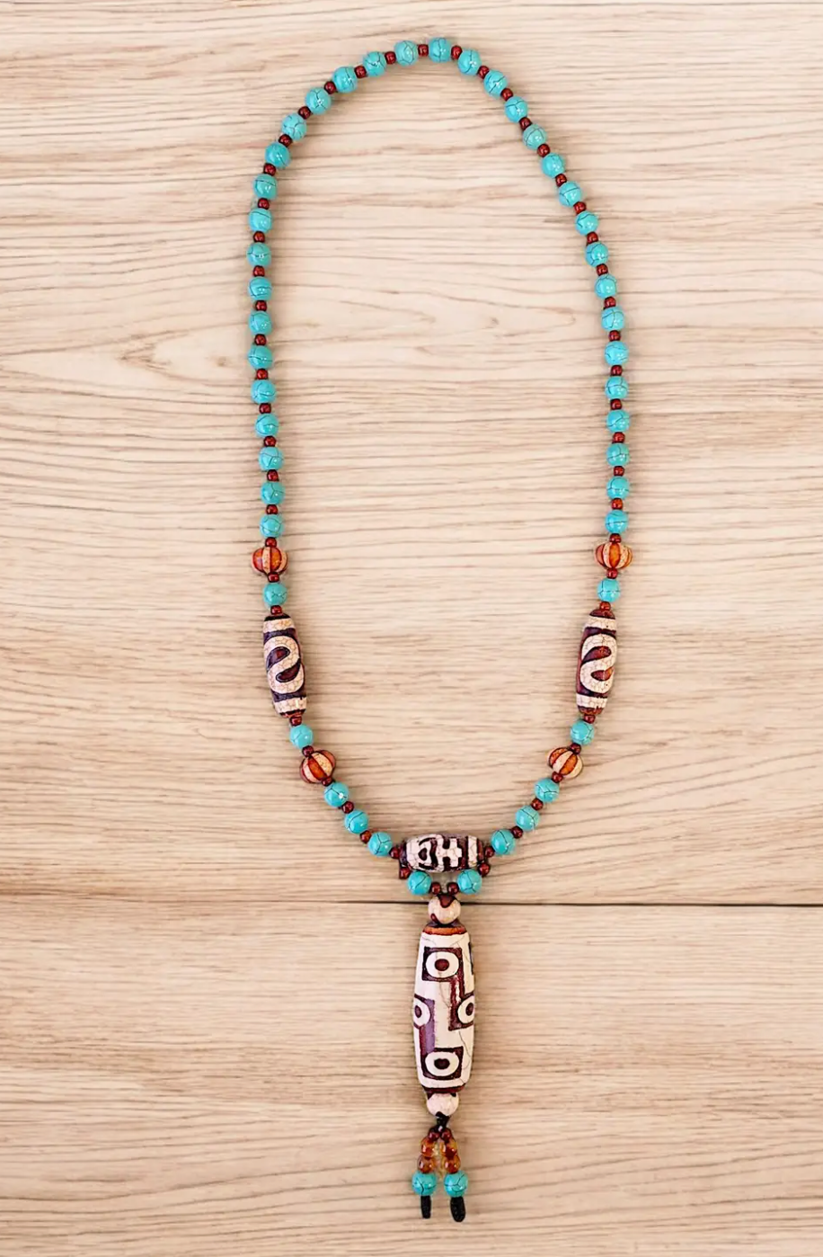 Turquoise Beaded Boho Necklace