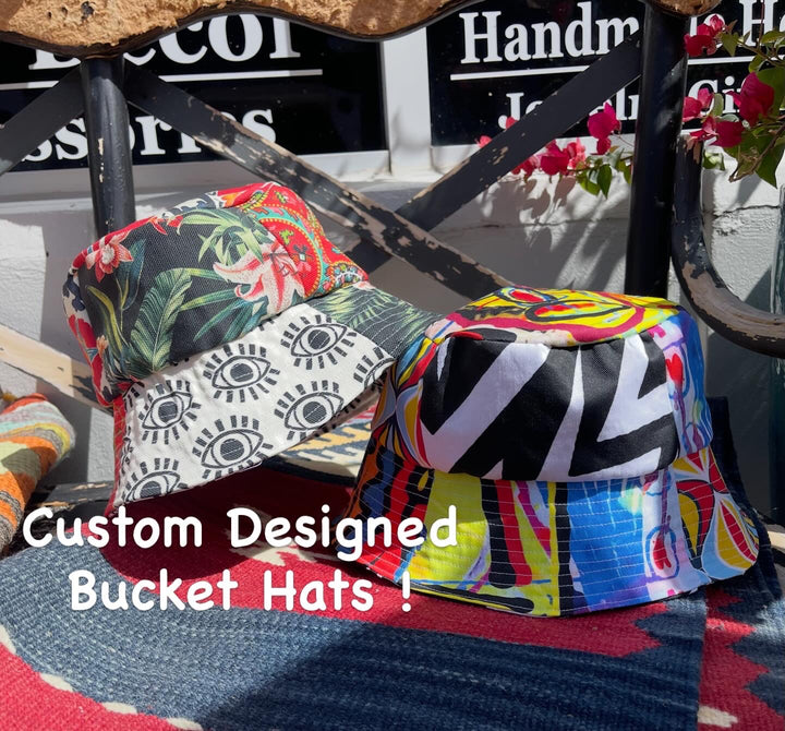 Custom Hand Made Designer Bucket Hats-Patchwork Style (Select Styles Shown Below)