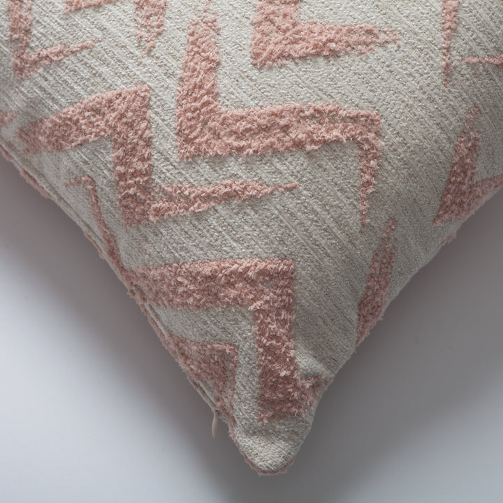 Bolt-Pink and cream pillow