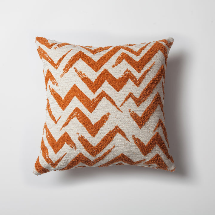 Bolt-Burnt orange and white pillow