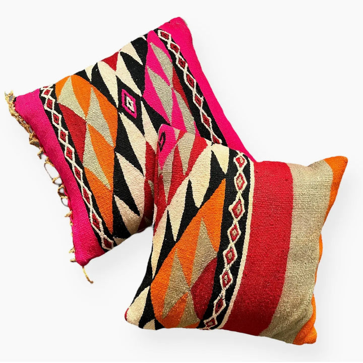 Upcycled Moroccon rug Throw Pillows