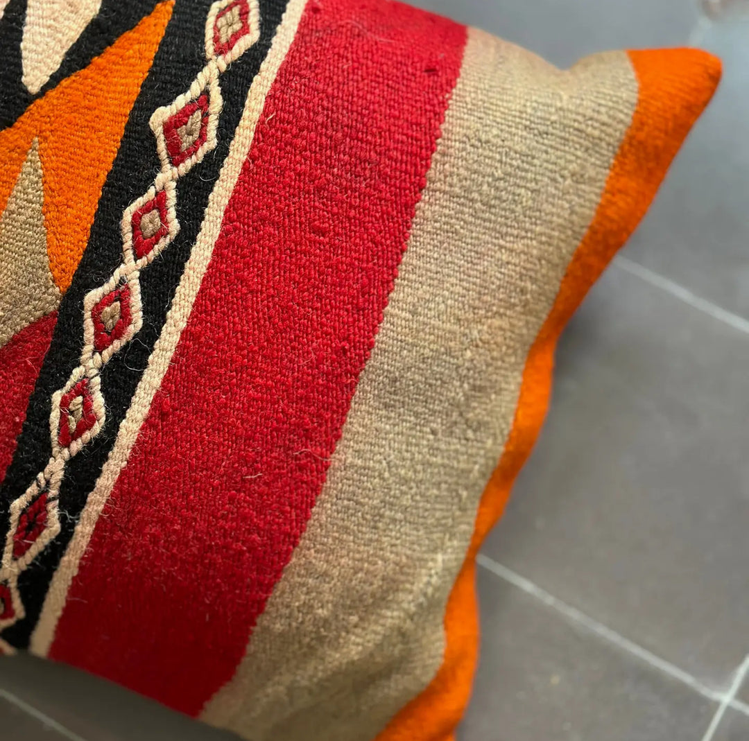 Upcycled Moroccan wool pillow!