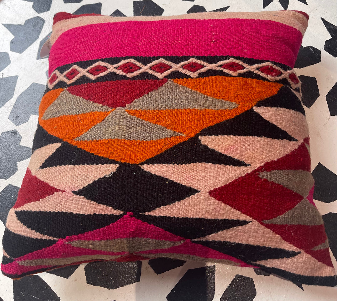 Upcycled Moroccan wool pillow!