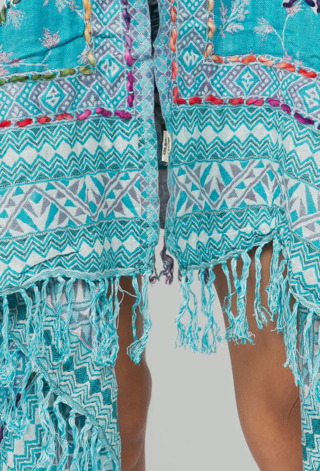 Boho styled tunic-turquoise