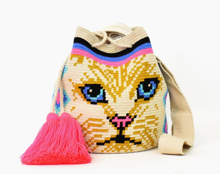 House Cat Wayuu Mochila Bag-hand made