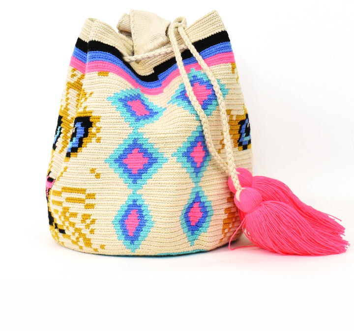 House Cat Wayuu Mochila Bag-hand made