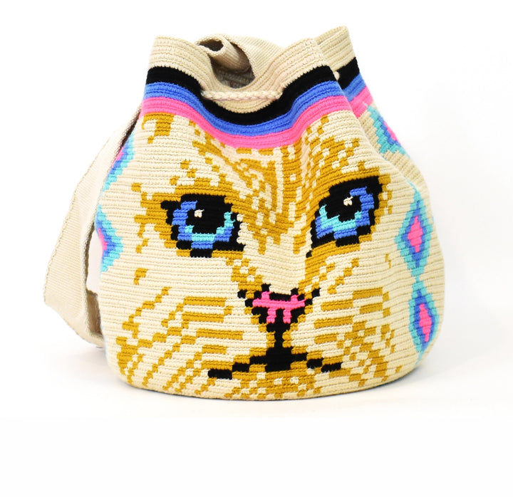 House Cat Wayuu Mochila Bag-hand made