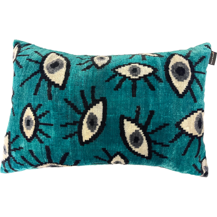 Silk Velvet Ikat Lumbar Pillow