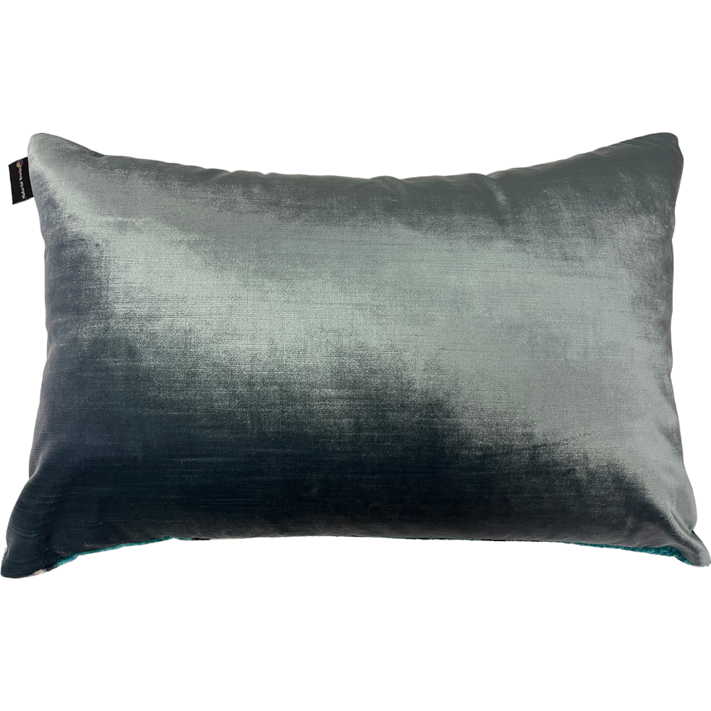 Silk Velvet Ikat Lumbar Pillow