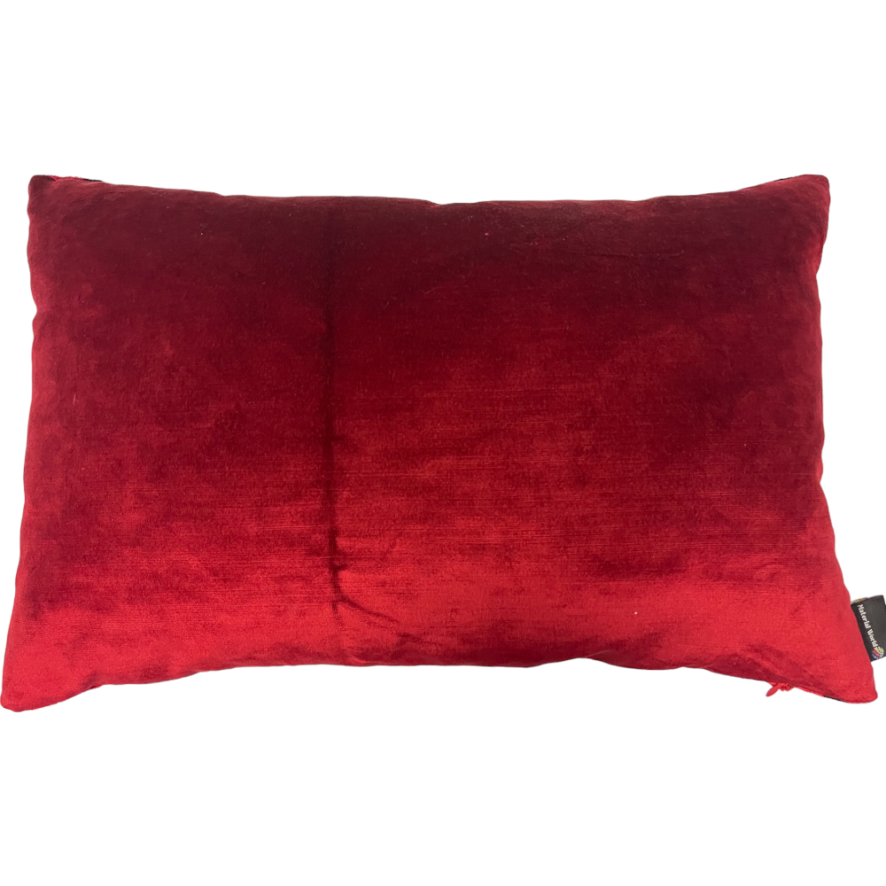 Silk Velvet Ikat Lumbar Pillow