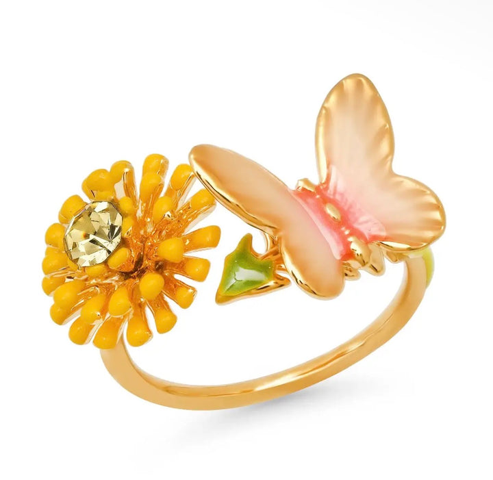 Butterfly and Daisy Open Ring