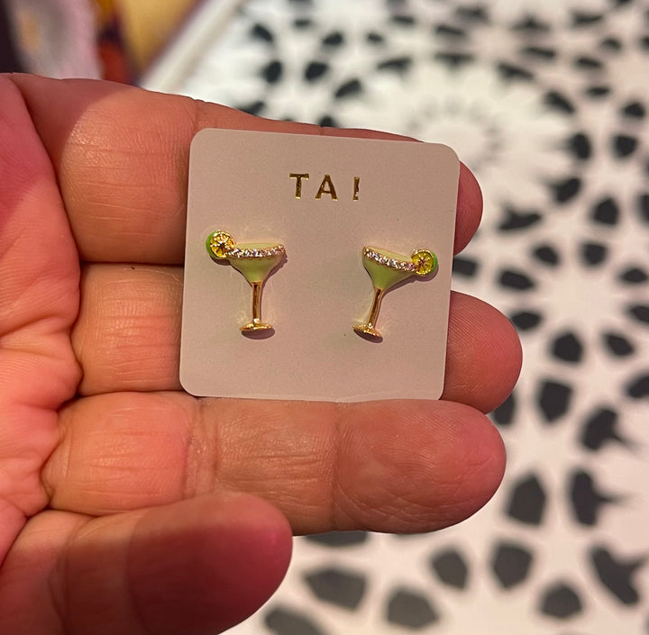 Enamel Margarita  Stud Earrings