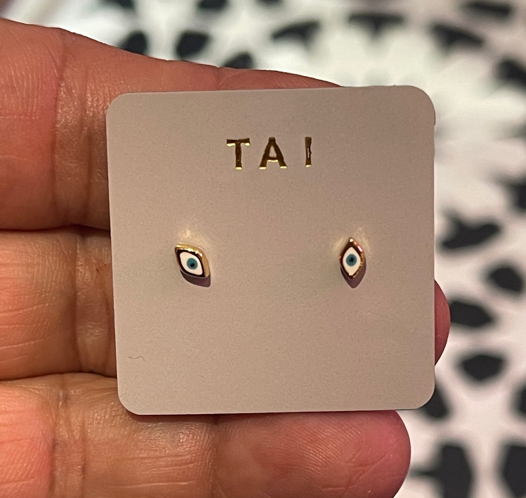 Evil Eye Stud Enamel Earrings
