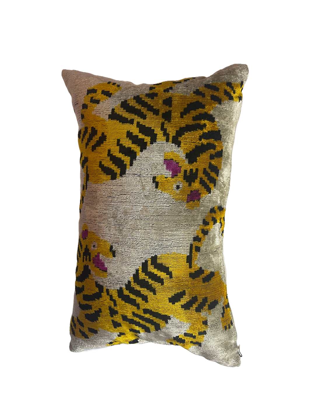 Tiger pattern silk velvet lumbar pillow