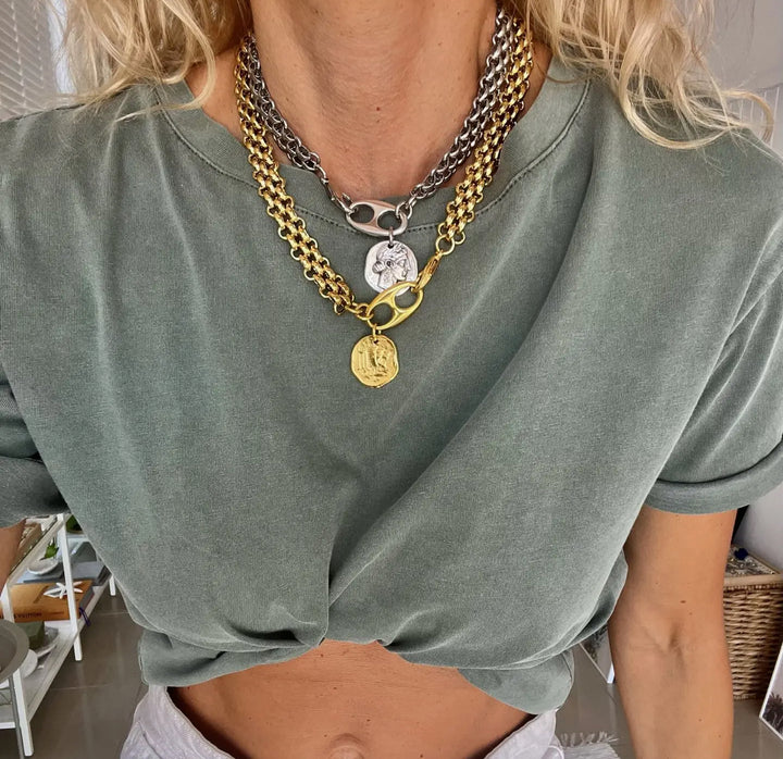 Gold Coin Statement necklace