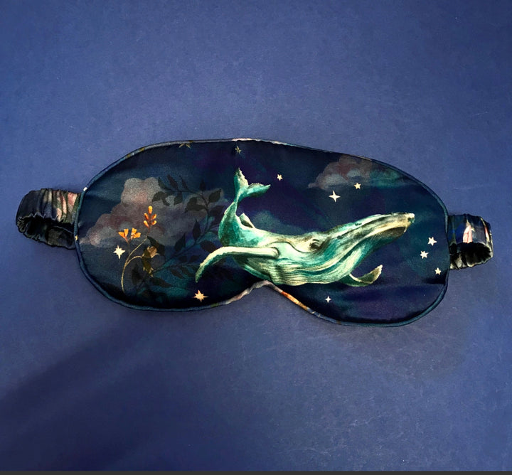 Luxurious hand painted 100% silk satin eye mask- Wonderous design