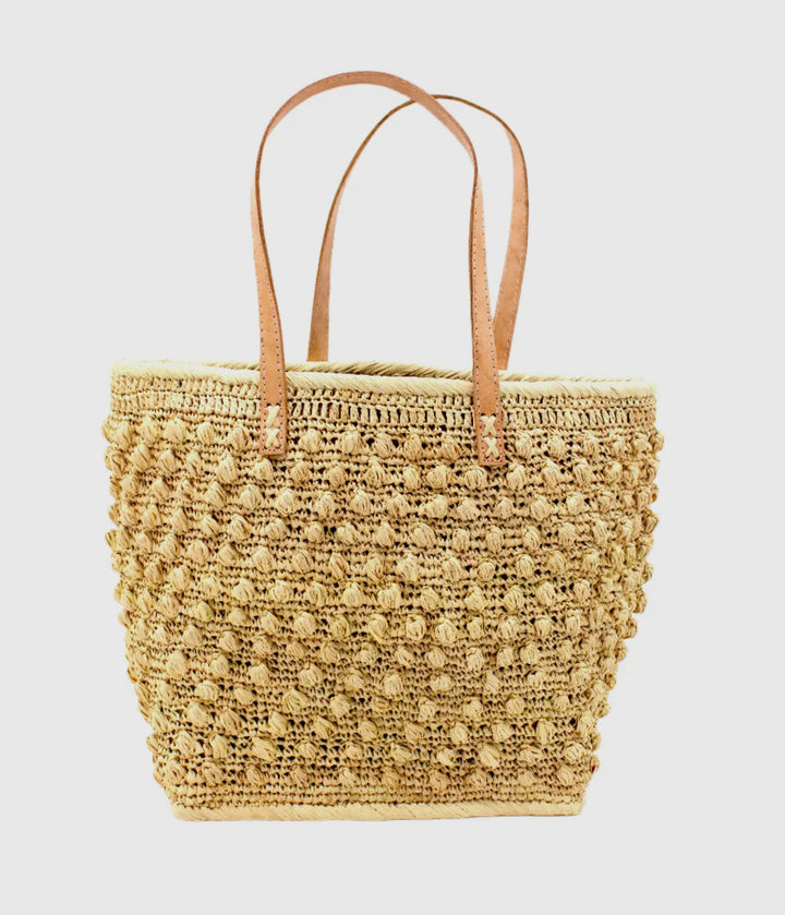 Boucle Crochet Basket Bag-natural raffia