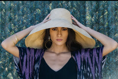 Wide Brim Packable Straw Hat with 7" Brim-Natural