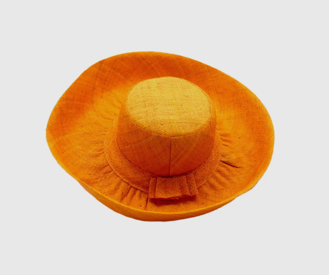 Wide Brim Packable Straw Hat with 5" Brim-Saffron