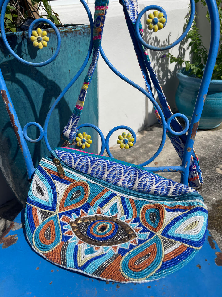 Hand beaded Evil Eye fanny pack