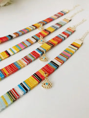 Boho Evil Eye Threads Charm Bracelet-Multi