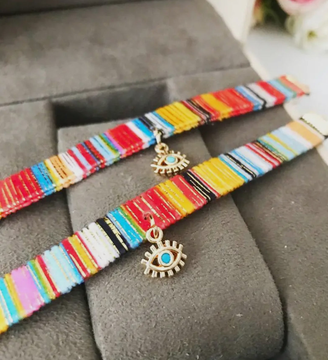 Boho Evil Eye Threads Charm Bracelet-Multi