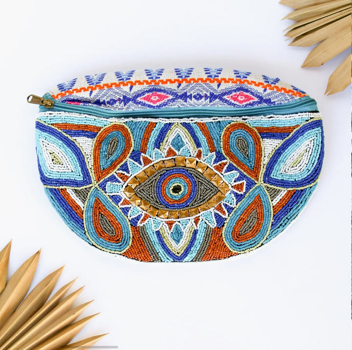 Hand beaded Evil Eye fanny pack