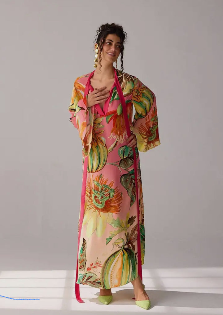 Colorful Maxi Dress-Papaya