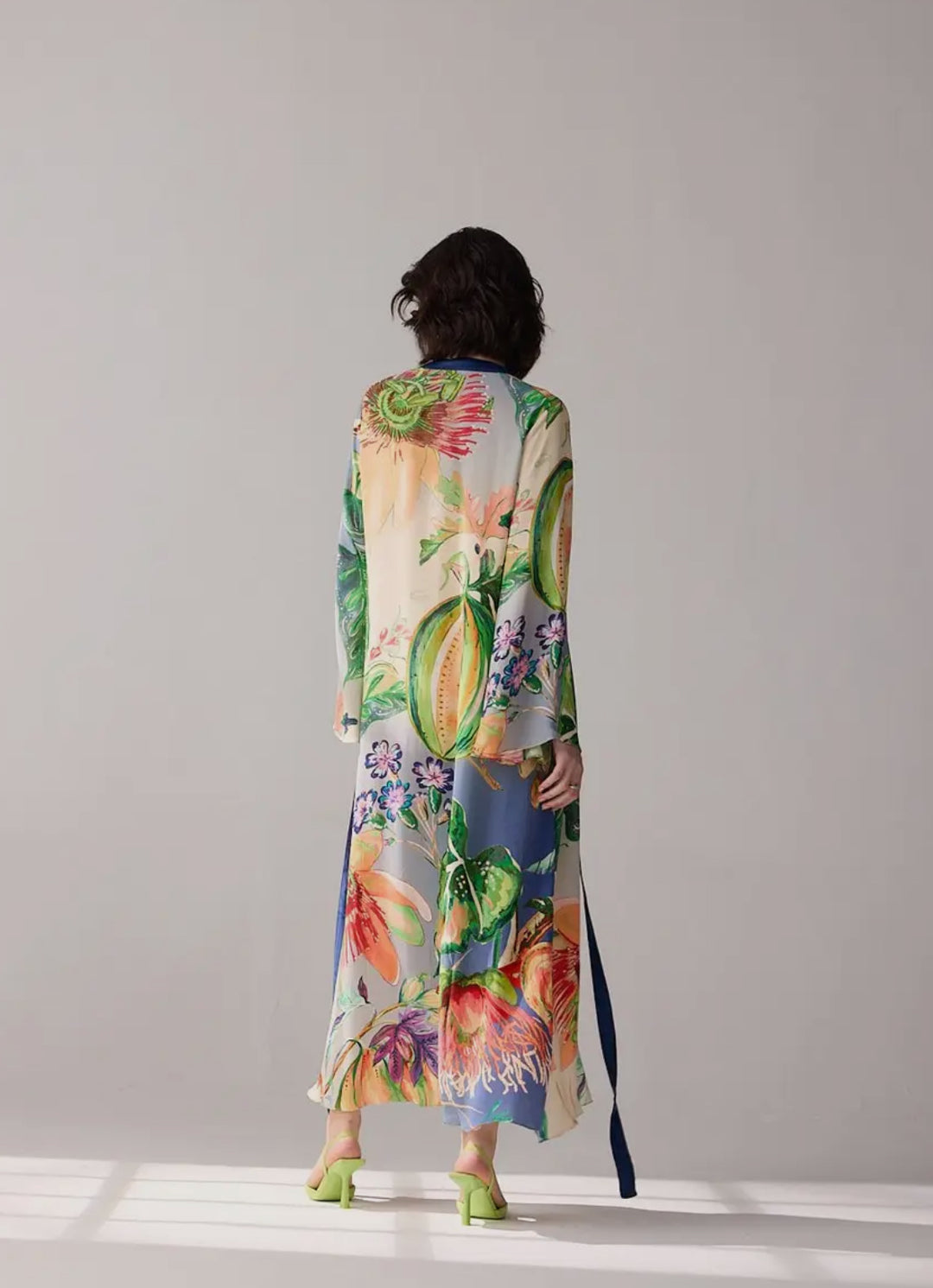 Multi Colored  Tropical Maxi Dress-Gemma Periwinkle