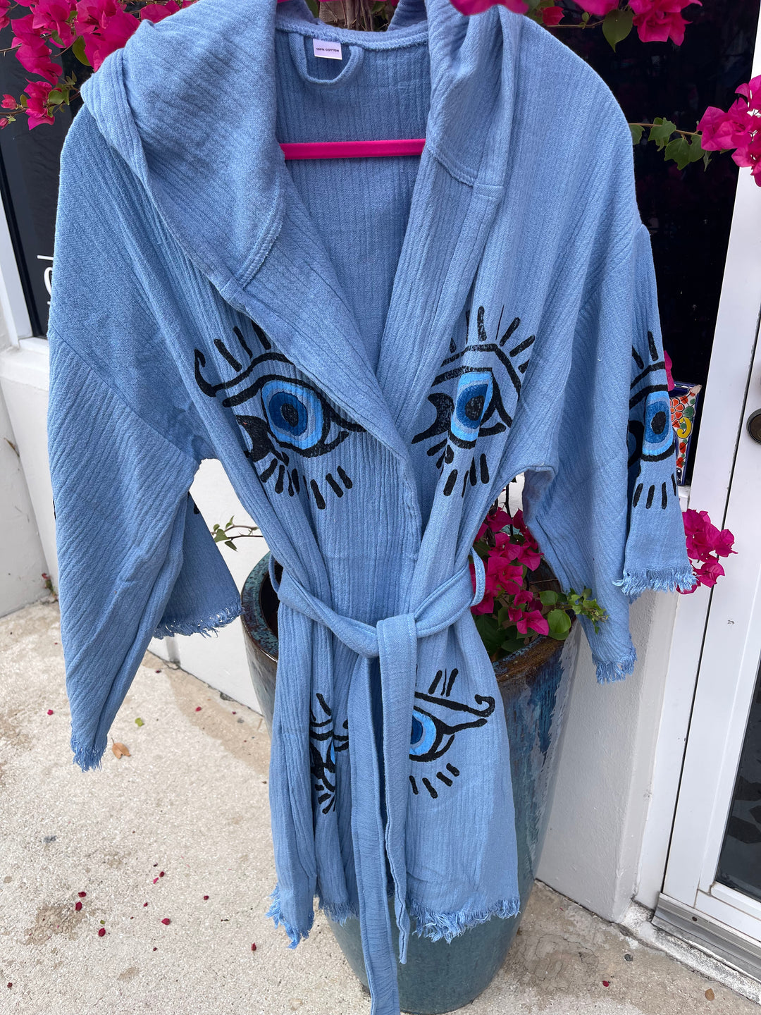 Organic Cotton Evil Eye Kimono Robe