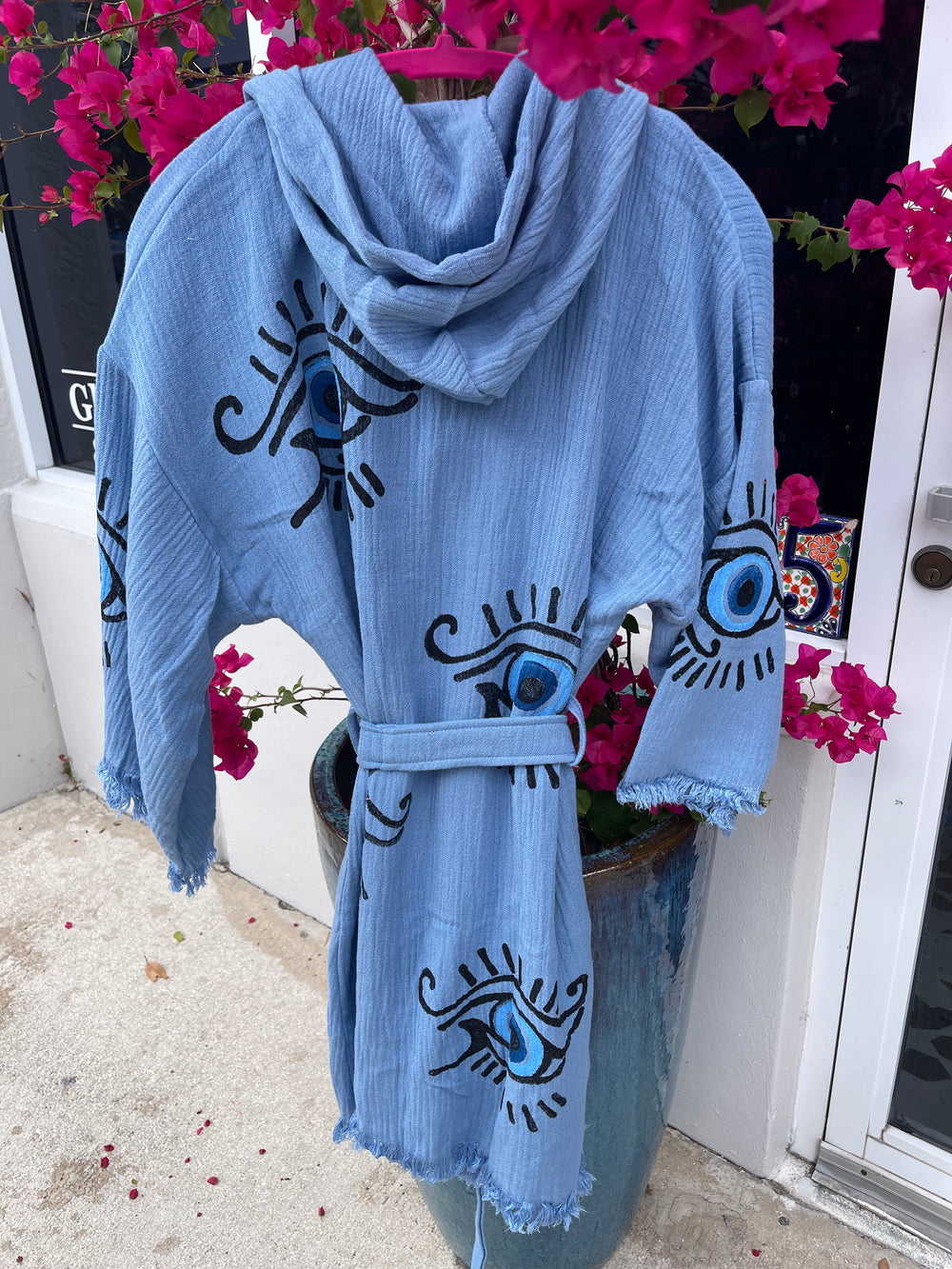 Organic Cotton Evil Eye Kimono Robe