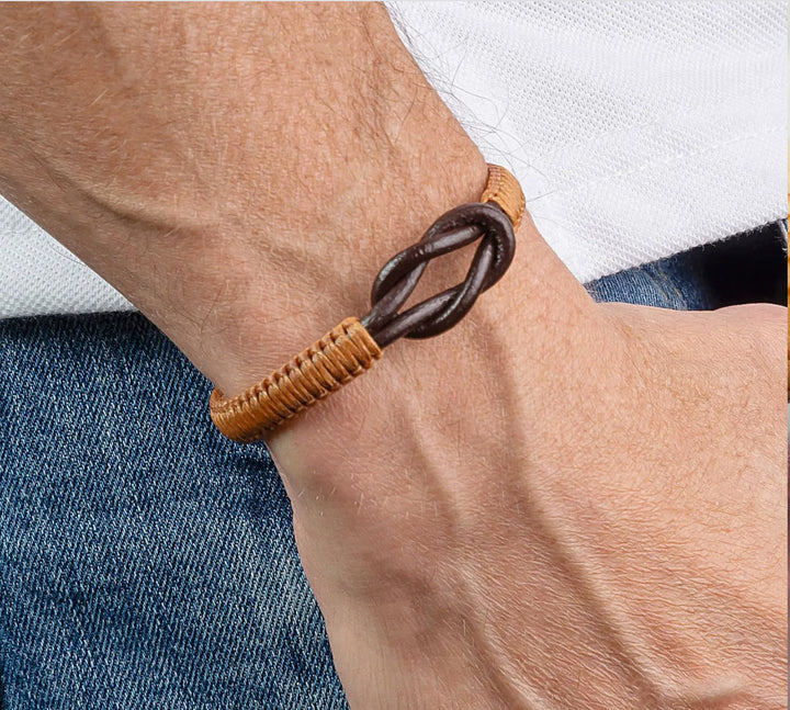 Men's Infinity Knot Bracelet-Caramel