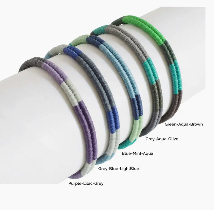 Men's Macrame Surfer Bracelet-Blue-mint-aqua