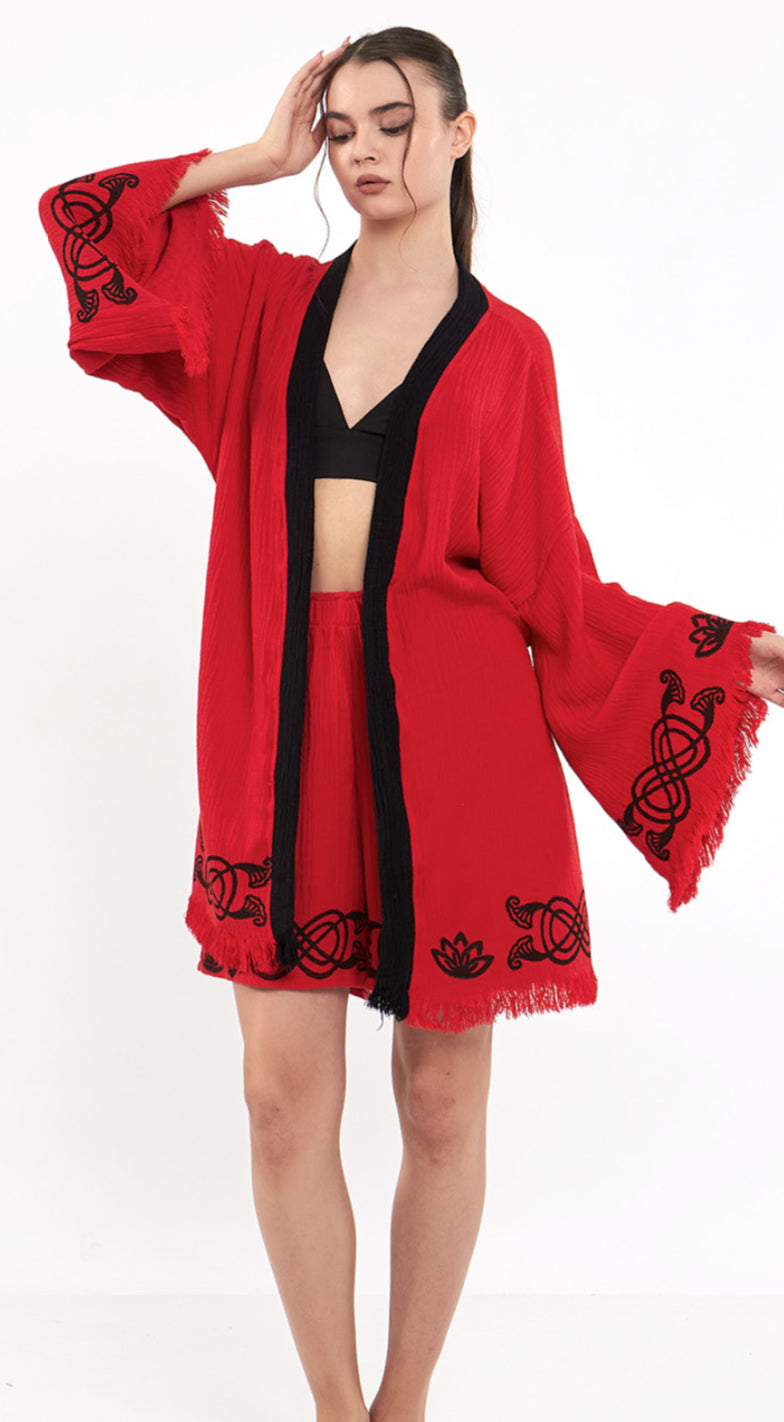 Organic Cotton Kimono and Shorts Set