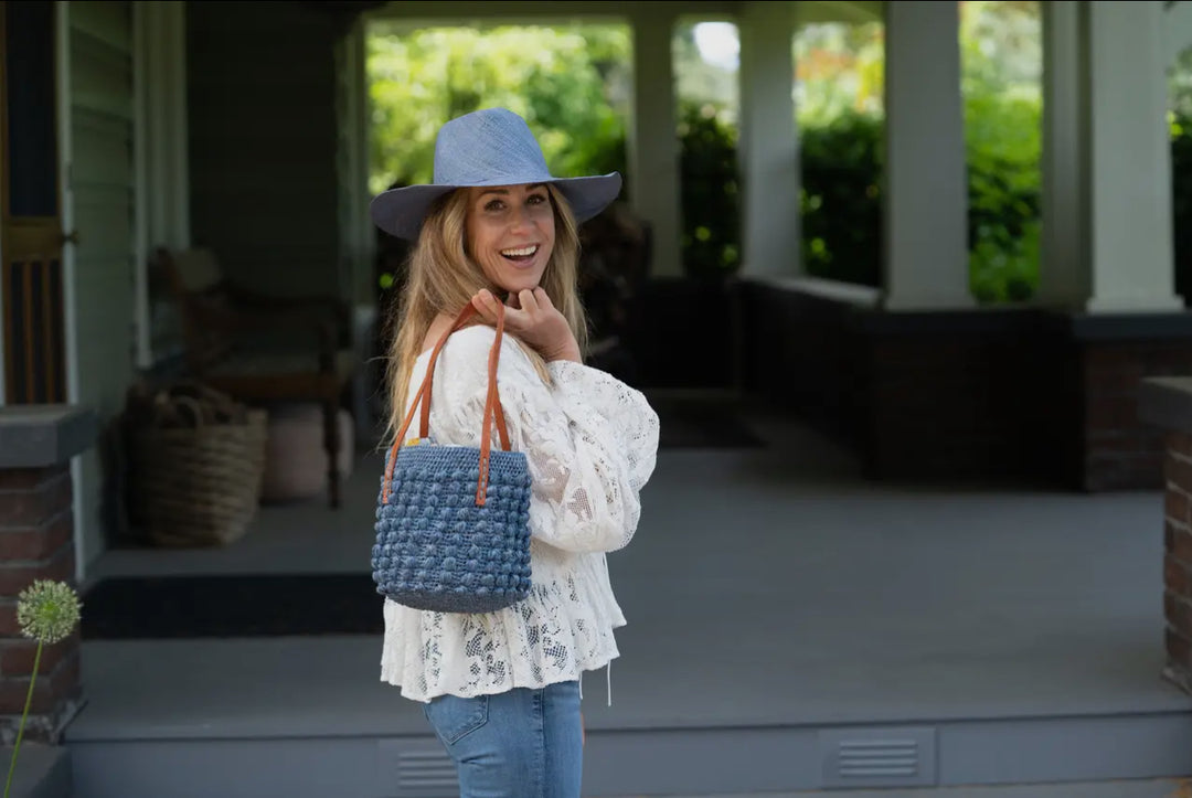 Boucle Small Crochet Straw Handbag