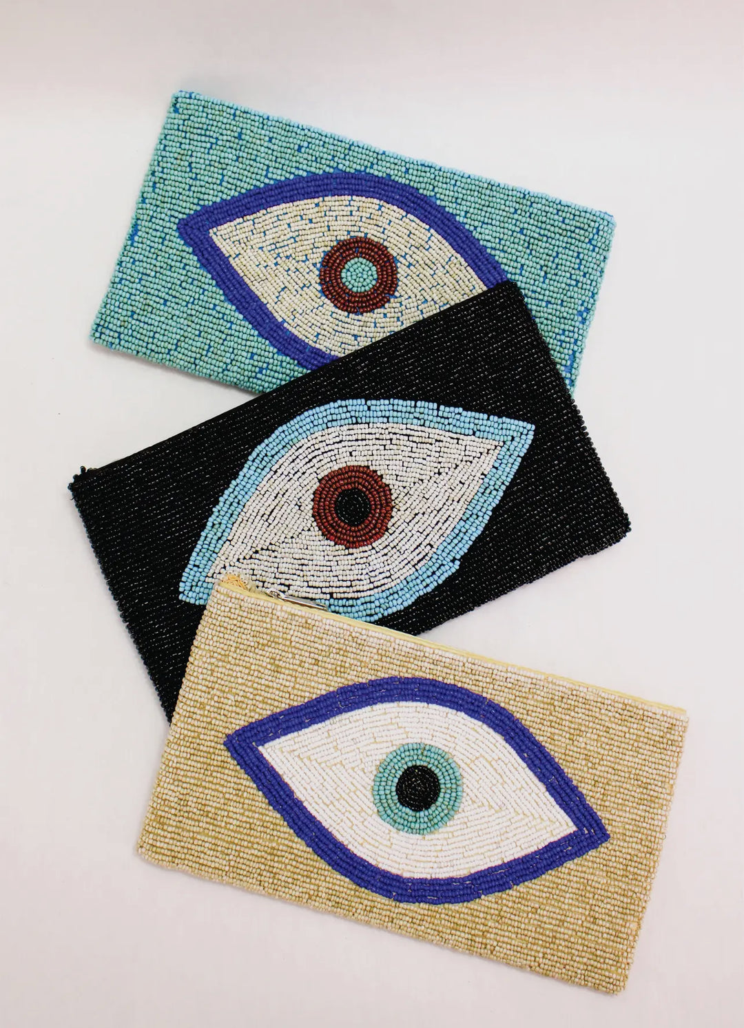 Evil Eye beaded clutch purse