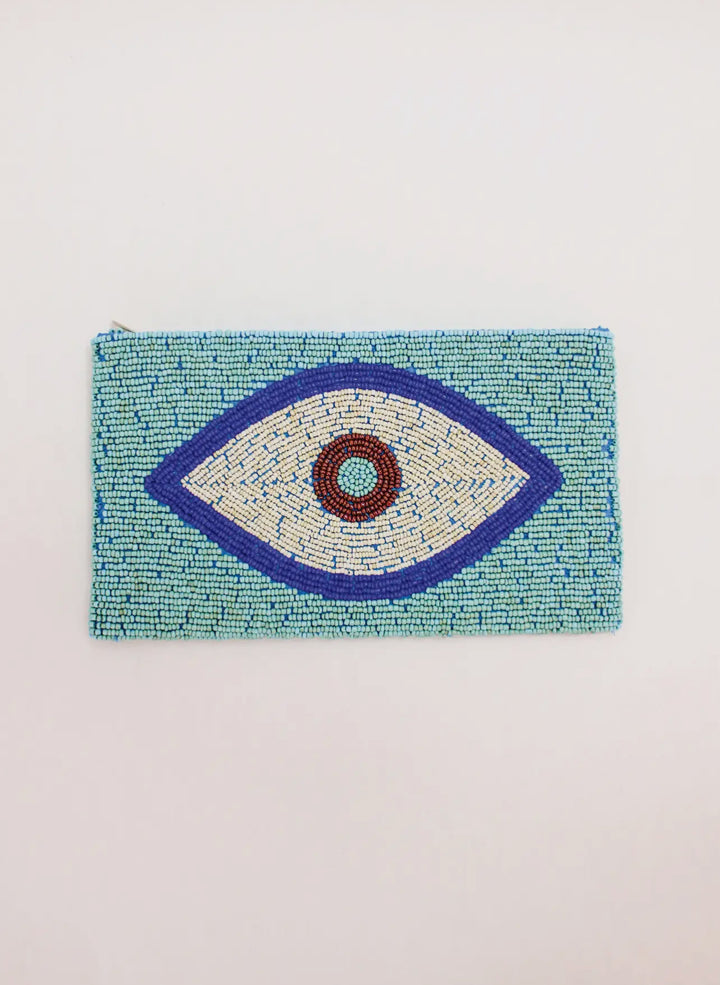 Evil Eye beaded clutch purse