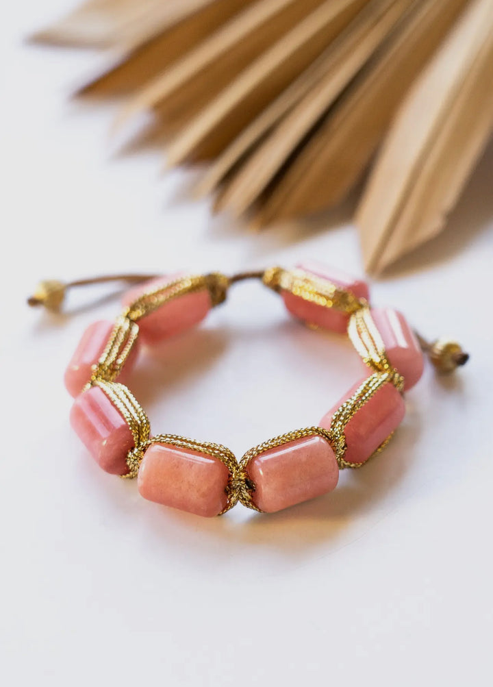 Rhodonite Stone bracelet-Rose