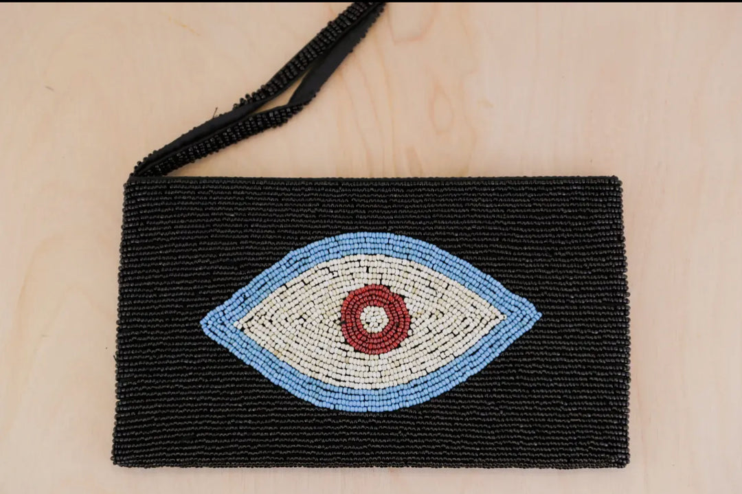 Evil Eye Clutch Purse-Black