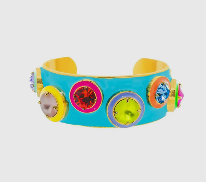 Circles Cuff Bracelet-Turquoise Multi